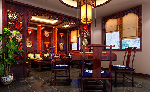 浈江古典中式风格茶楼包间设计装修效果图